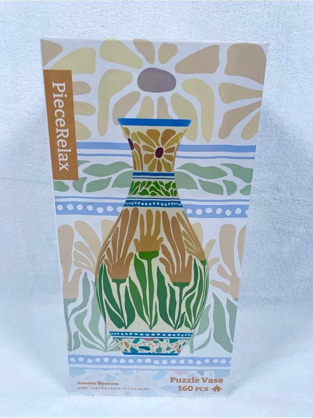 Summer Blossoms Puzzle Vase 160 Pieces Floral Design 9.5” H - NEW Factory Sealed